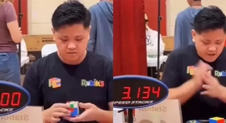 Rompió récord de armado de cubo de Rubik