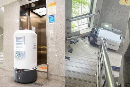Un robot funcionario en Corea del Sur sorprende al mundo al «suicidarse» lanzándose por unas escaleras